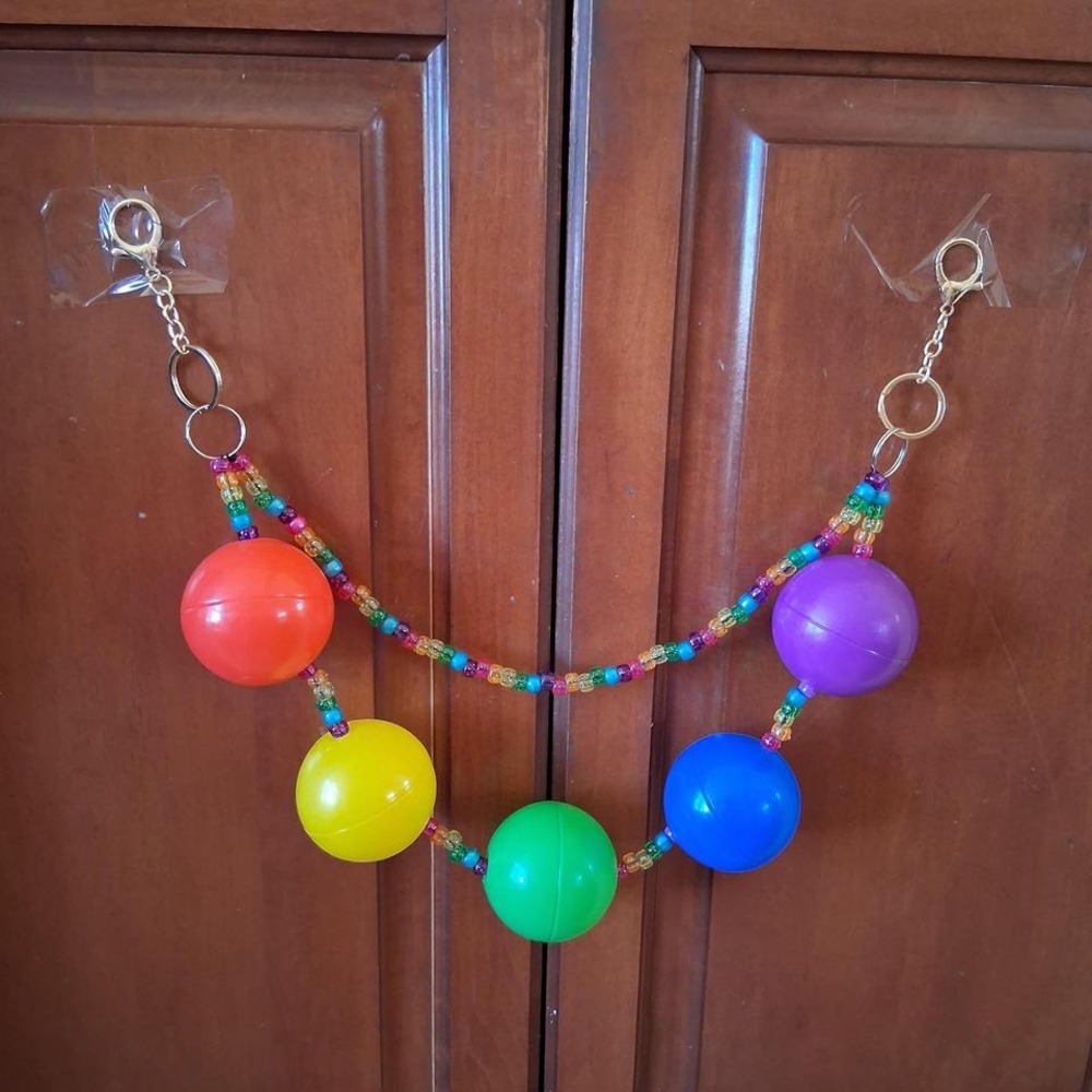 rainbow ball pit ball belt chain handmade